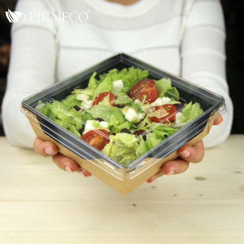 товар Контейнер бумажный с крышкой, 900мл, 150*150*55 мм, черный BK064C